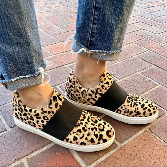 Steve Madden Shoes - Steve Madden Leopard Sand-L Calf Hair Slip On Flat Sneakers Size 9